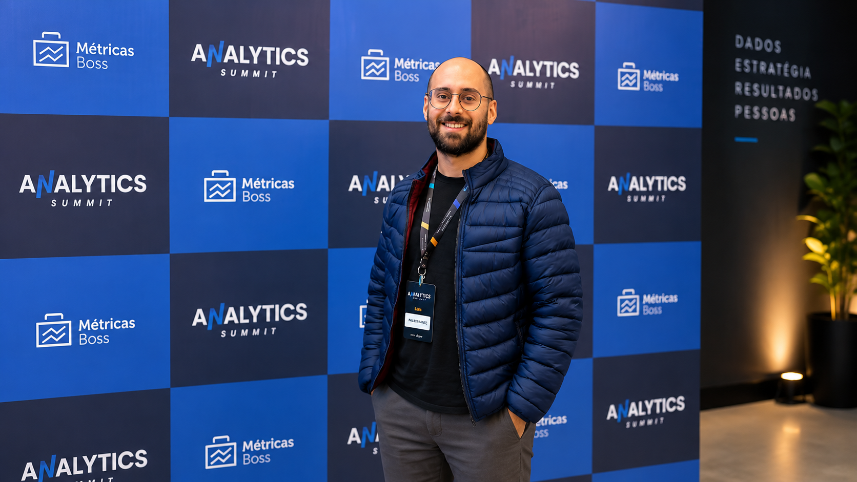 Luis Guimarães em evento de dados, estratégia e resultados